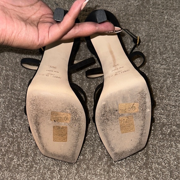 Jimmy Choo Black Suede Strappy Platform Heels - Picture 5 of 6